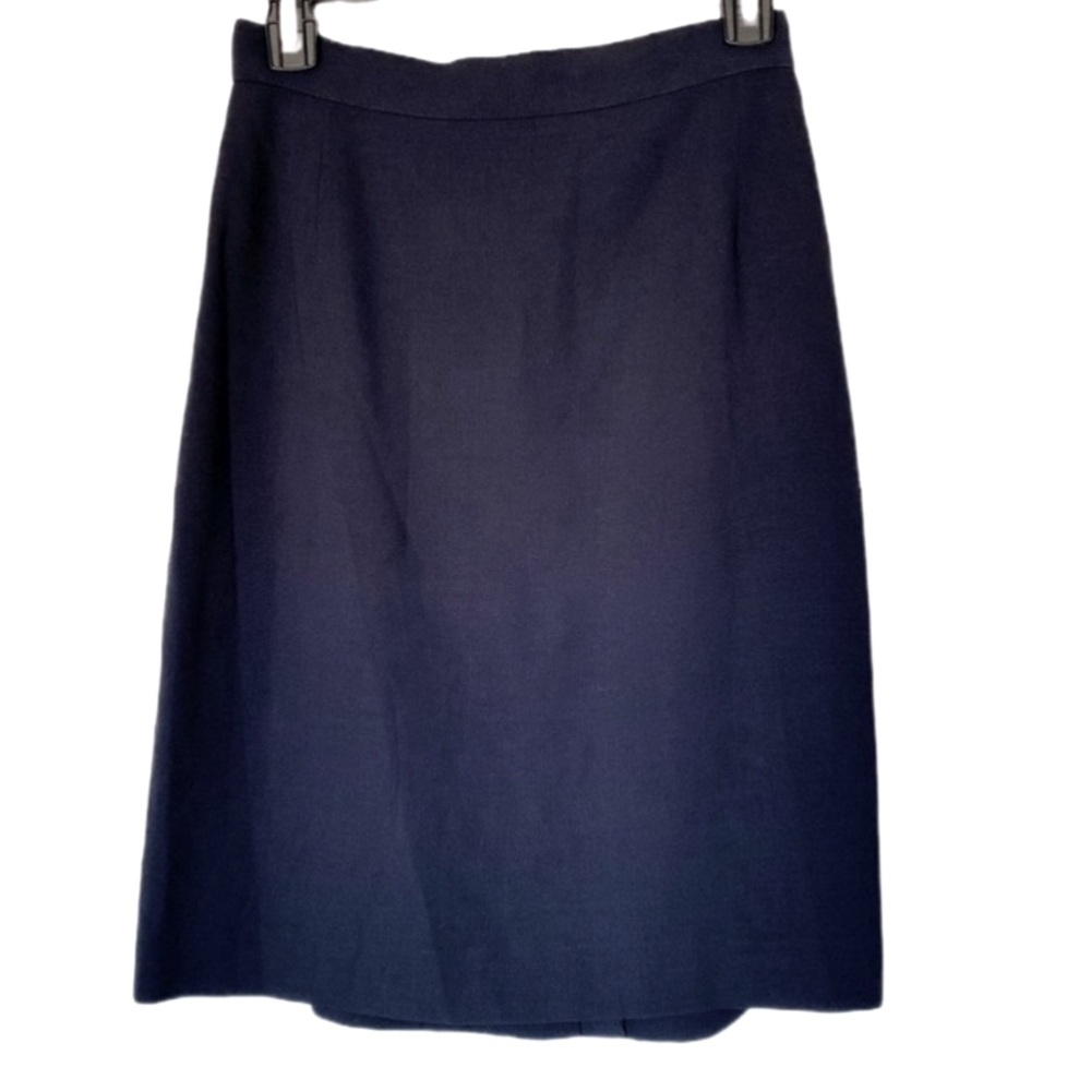 MaxMara 100% Virgin Wool Navy Pencil Skirt - Picture 1 of 10